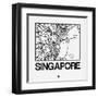 White Map of Singapore-NaxArt-Framed Art Print