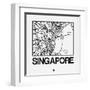 White Map of Singapore-NaxArt-Framed Art Print