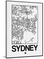 White Map of Sydney-NaxArt-Mounted Art Print
