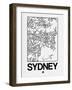 White Map of Sydney-NaxArt-Framed Art Print