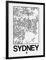 White Map of Sydney-NaxArt-Framed Art Print