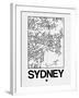 White Map of Sydney-NaxArt-Framed Art Print