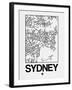 White Map of Sydney-NaxArt-Framed Art Print