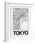 White Map of Tokyo-NaxArt-Framed Art Print