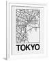 White Map of Tokyo-NaxArt-Framed Art Print