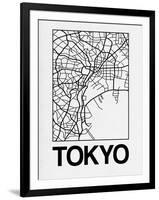 White Map of Tokyo-NaxArt-Framed Art Print