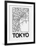 White Map of Tokyo-NaxArt-Framed Art Print