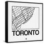 White Map of Toronto-NaxArt-Framed Stretched Canvas