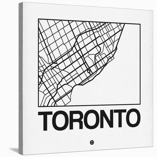 White Map of Toronto-NaxArt-Stretched Canvas