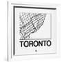 White Map of Toronto-NaxArt-Framed Art Print