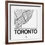 White Map of Toronto-NaxArt-Framed Art Print