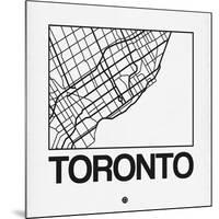 White Map of Toronto-NaxArt-Mounted Art Print