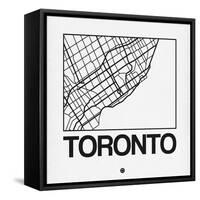 White Map of Toronto-NaxArt-Framed Stretched Canvas