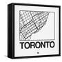 White Map of Toronto-NaxArt-Framed Stretched Canvas