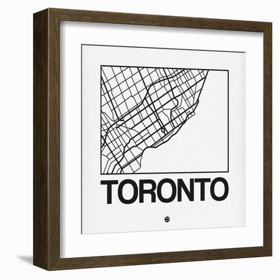 White Map of Toronto-NaxArt-Framed Art Print