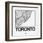 White Map of Toronto-NaxArt-Framed Art Print