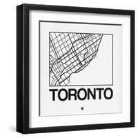 White Map of Toronto-NaxArt-Framed Art Print