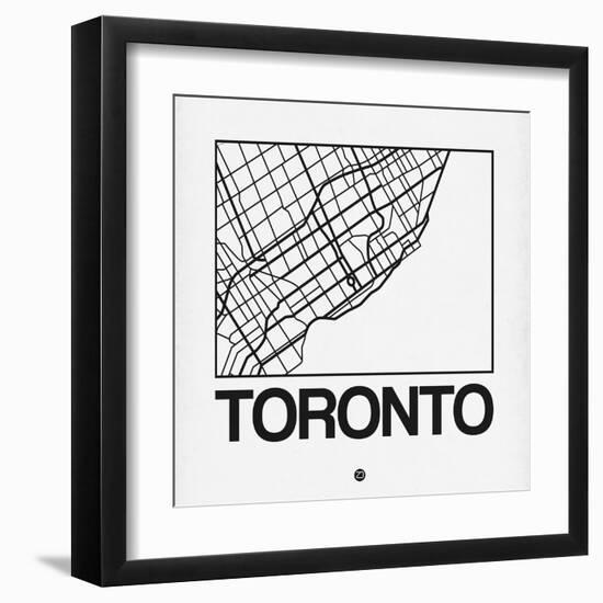 White Map of Toronto-NaxArt-Framed Art Print