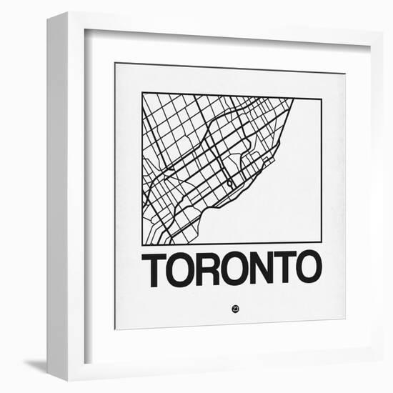 White Map of Toronto-NaxArt-Framed Art Print