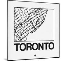 White Map of Toronto-NaxArt-Mounted Art Print