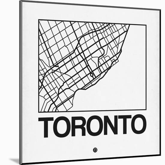 White Map of Toronto-NaxArt-Mounted Art Print