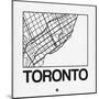 White Map of Toronto-NaxArt-Mounted Art Print