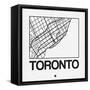 White Map of Toronto-NaxArt-Framed Stretched Canvas