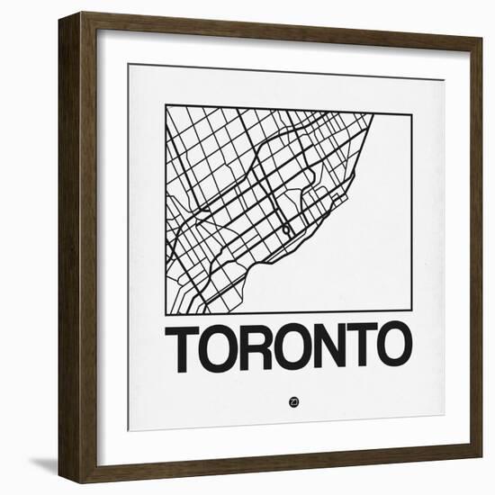 White Map of Toronto-NaxArt-Framed Art Print