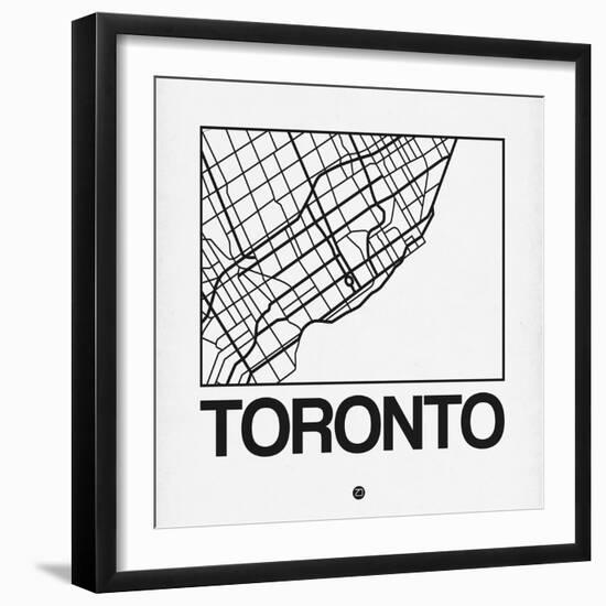 White Map of Toronto-NaxArt-Framed Art Print