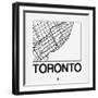 White Map of Toronto-NaxArt-Framed Art Print