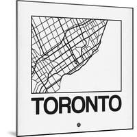 White Map of Toronto-NaxArt-Mounted Art Print