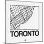 White Map of Toronto-NaxArt-Mounted Art Print