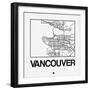 White Map of Vancouver-NaxArt-Framed Premium Giclee Print