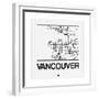 White Map of Vancouver-NaxArt-Framed Premium Giclee Print