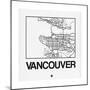 White Map of Vancouver-NaxArt-Mounted Premium Giclee Print