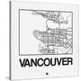 White Map of Vancouver-NaxArt-Stretched Canvas