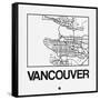 White Map of Vancouver-NaxArt-Framed Stretched Canvas