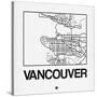 White Map of Vancouver-NaxArt-Stretched Canvas