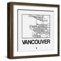 White Map of Vancouver-NaxArt-Framed Art Print