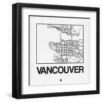 White Map of Vancouver-NaxArt-Framed Art Print