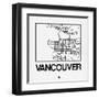 White Map of Vancouver-NaxArt-Framed Art Print