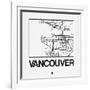 White Map of Vancouver-NaxArt-Framed Art Print