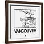 White Map of Vancouver-NaxArt-Framed Art Print