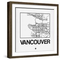 White Map of Vancouver-NaxArt-Framed Art Print