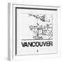 White Map of Vancouver-NaxArt-Framed Art Print