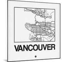 White Map of Vancouver-NaxArt-Mounted Art Print