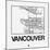 White Map of Vancouver-NaxArt-Mounted Art Print