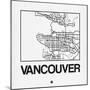 White Map of Vancouver-NaxArt-Mounted Art Print