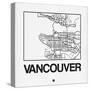 White Map of Vancouver-NaxArt-Stretched Canvas