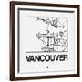 White Map of Vancouver-NaxArt-Framed Art Print